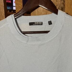 Murano Mens Pullover Sweater XL Light Blue Mock Neck Modern Lightweight VINTAGE